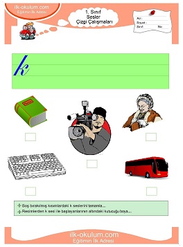 Çocuklar İçin K Sesi Çalışma Sayfaları 